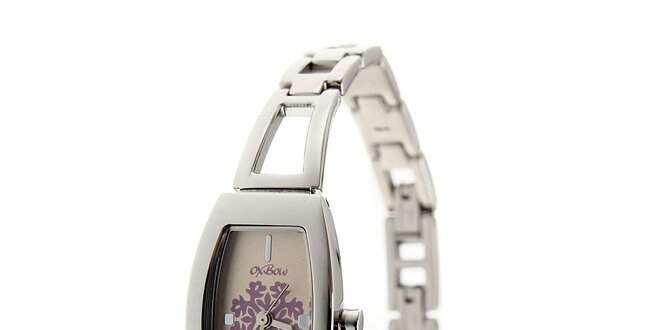 Dámske oceľové hodinky Oxbow s jemne ružovým ciferníkom