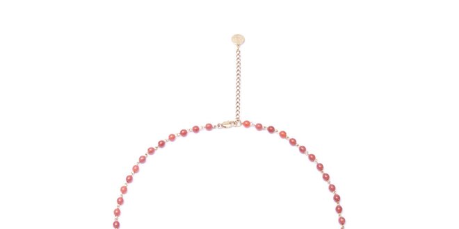 Dámsky náhrdelník s ružovými korálkami a kotvičkou Pietro Filipi
