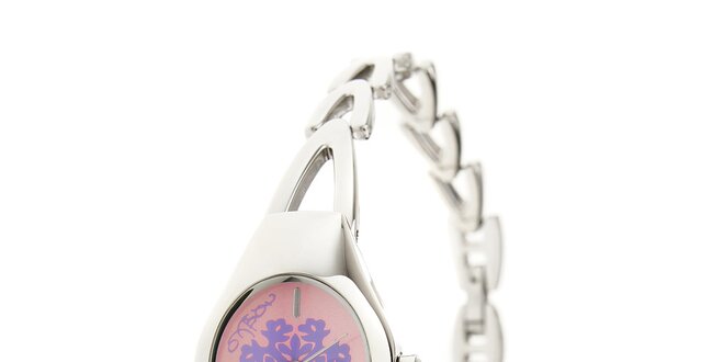 Dámske ocelové hodinky Oxbow s ružovým ciferníkom