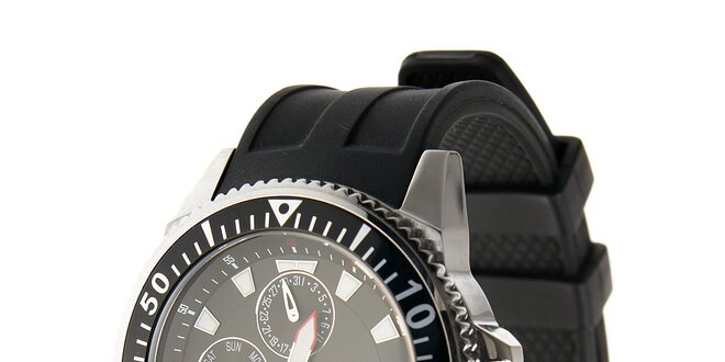 Pánske športové hodinky Oxbow s čiernym pryžovým remienkom