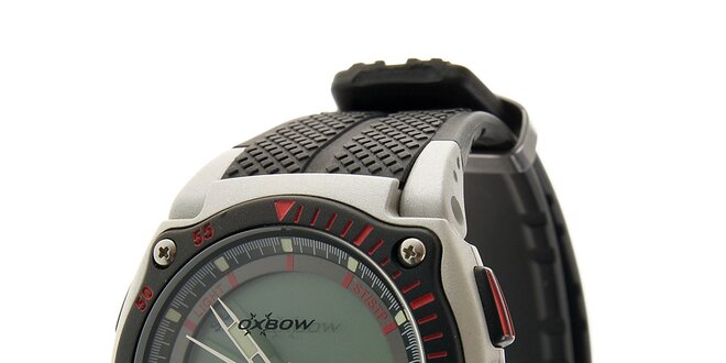 Pánske športové hodinky Oxbow s čiernym pryžovým remienkom