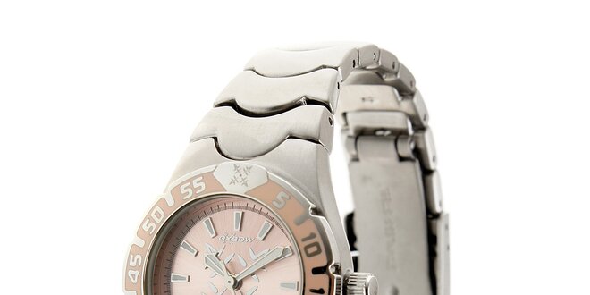 Dámske ocelové hodinky Oxbow s jemne ružovým ciferníkom