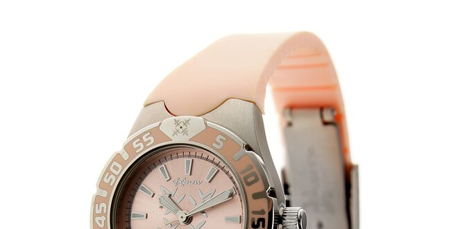 Dámske ružové hodinky Oxbow s gumovým remienkom