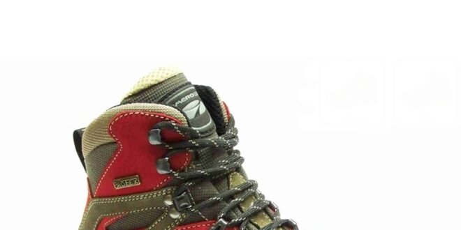 Dámske červeno-zelené trekové topánky Numero Uno
