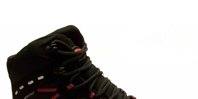 Pánske čierne trekové topánky s červenými detailmi Numero Uno