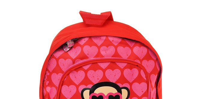 Dámský ružový batoh Paul Frank s veselou potlačou