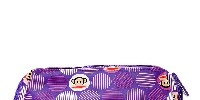 Dámska fialová kozmetická taštička Paul Frank s potlačou
