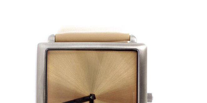 Dámske béžové hodinky Danish Design so štvorcovým ciferníkom