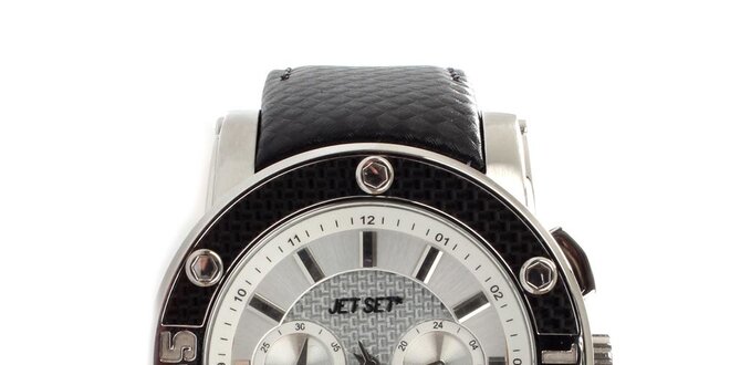 Dámske čiernobiele hodinky s oceľovým púzdrom Jet Set