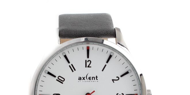 Pánske strieborné hodinky s dátumovkou Axcent