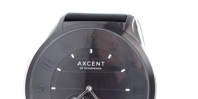 Pánske čierne analógové hodinky s čiernym remienkom Axcent
