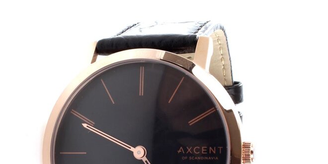 Pánske čierno-zlaté analógové hodinky Axcent