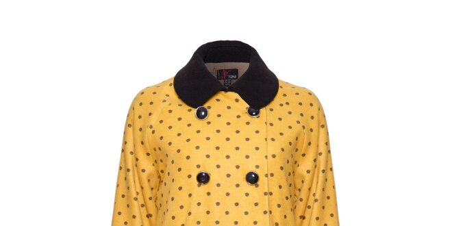 Dámsky žltý bodkovaný kabát Yumi