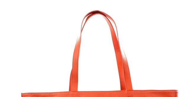 Dámska oranžovo-ružová kabelka s pletením DKNY