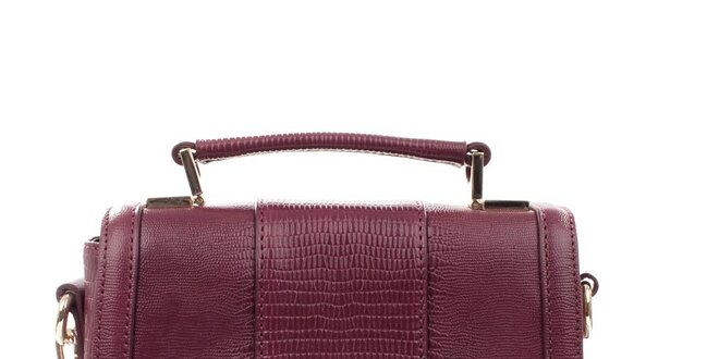 Dámska vínovo-fialová kabelka so zámčekom DKNY