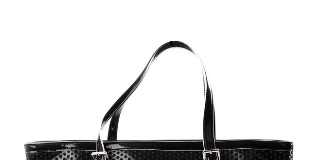 Dámska čierna perforovaná kabelka DKNY