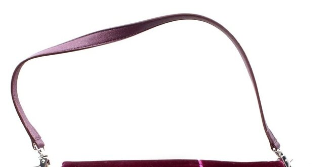 Dámska fialovo-vínová zamatová kabelka DKNY