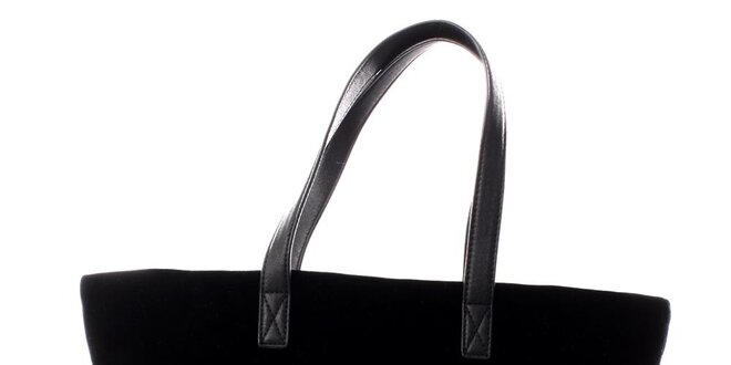 Dámska čierna zamatová kabelka s flitrami DKNY