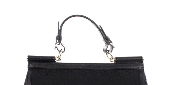 Dámska čierna kabelka so zámčekom DKNY