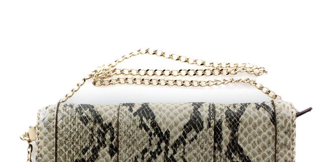 Dámska béžovo-šedá minikabelka s hadím vzorom DKNY