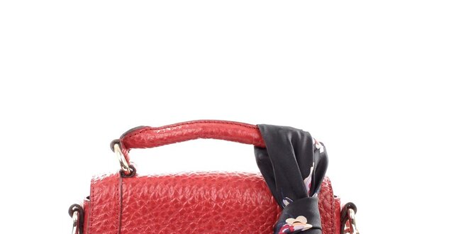 Dámska tehlovo červená kabelka so šatkou DKNY