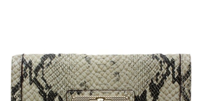 Dámska béžovo-šedá peňaženka s hadím vzorom DKNY