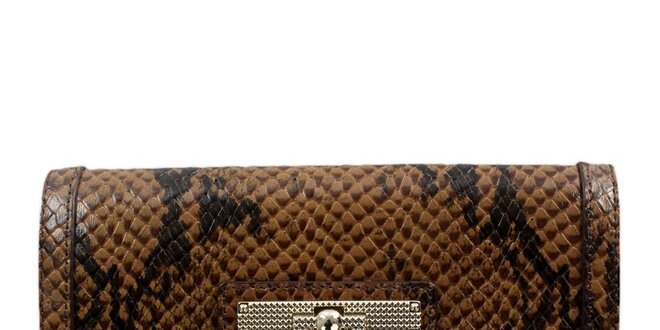 Dámska hnedá peňaženka s hadím vzorom DKNY