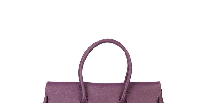 Dámsk fialová kožená kabelka Made in Italia
