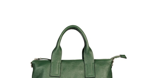Dámska zelená kabelka s ozdobným zipsom Made in Italia
