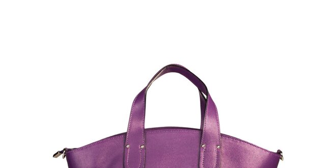Dámska fialová kabelka so zapínaním na zips Made in Italia