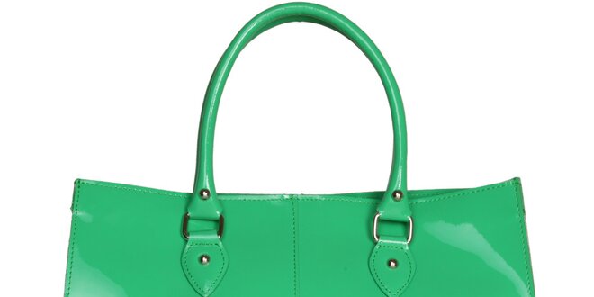 Dámska lakovaná zelená kabelka Made in Italia