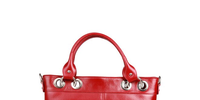 Dámska červená kabelka s dvomi ušami Made in Italia