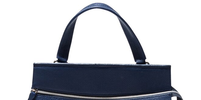 Dámska modrá kabelka s horizontálnym zipsom Isabella Rhea