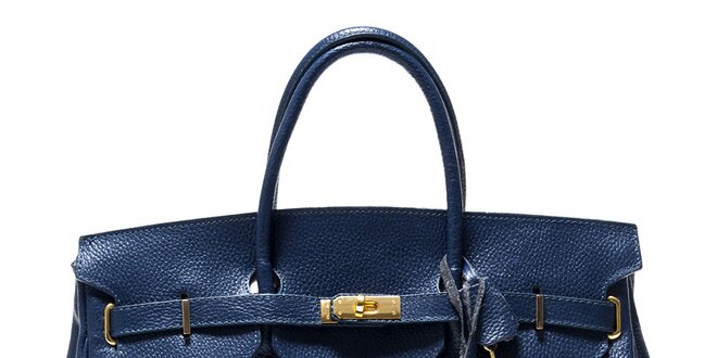 Dámska modrá kufríková kožená kabelka Isabella Rhea