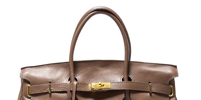 Dámska béžová kufríková kožená kabelka Isabella Rhea