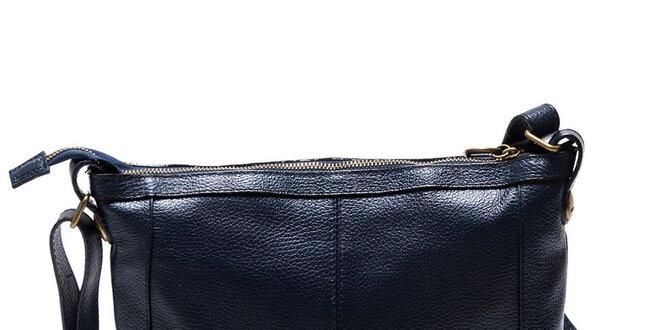 Dámska modrá kabelka cez rameno so zlatými komponentmi Isabella Rhea