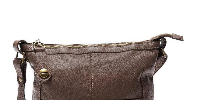 Dámska béžová kabelka cez rameno so zlatými komponentmi Isabella Rhea