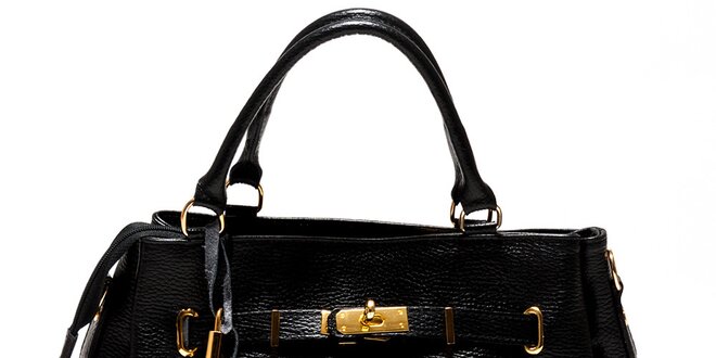 Dámska čierna kabelka so zámčekom Isabella Rhea