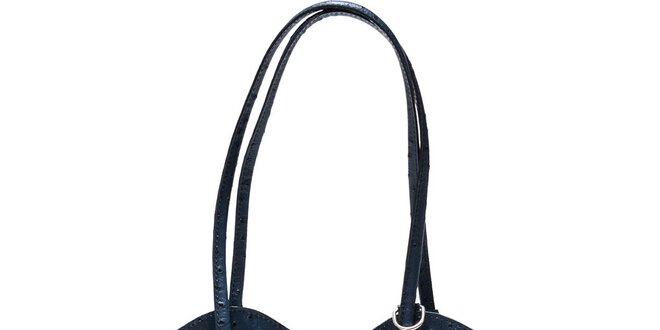 Dámska modrá kabelka s imitáciou pštrosej kože Isabella Rhea