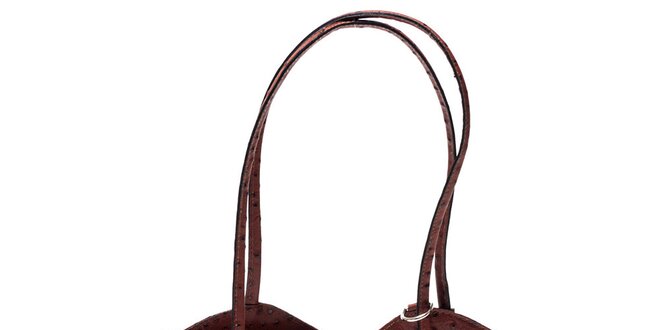 Dámska koňakovo hnedá kabelka s imitáciou pštrosej kože Isabella Rhea