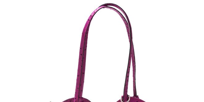 Dámska fuchsiová kabelka s imitáciou pštrosej kože Isabella Rhea
