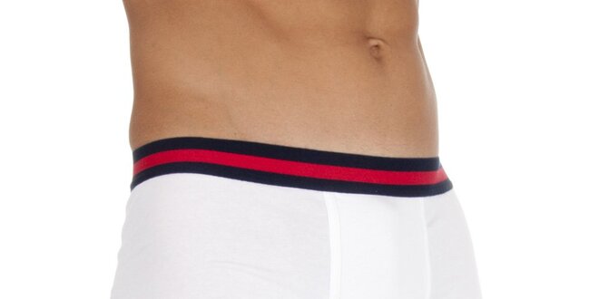 Pánske biele boxerky s červeno-čiernym pásom Ralph Lauren
