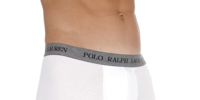 Pánske biele boxerky Polo Ralph Lauren s šedivým pásom