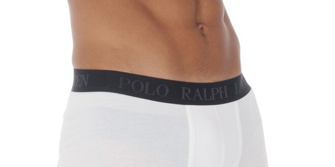 Biele boxerky Ralph Lauren s čiernym pásom