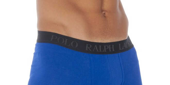 Pánske sýto modré boxerky Ralph Lauren s čiernym pásom
