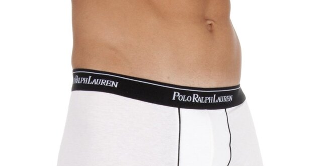 Biele boxerky Ralph Lauren s čiernymi okrajmi