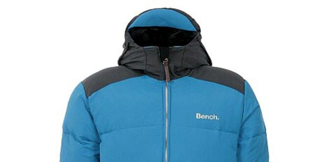 Pánska modro-čierna bunda s kapucňou Bench
