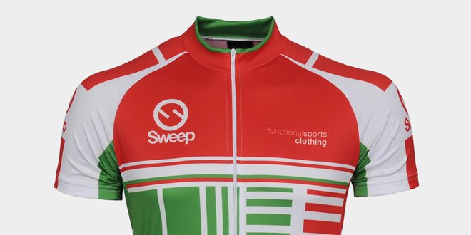 Zeleno-červený cyklistický dres Sweep