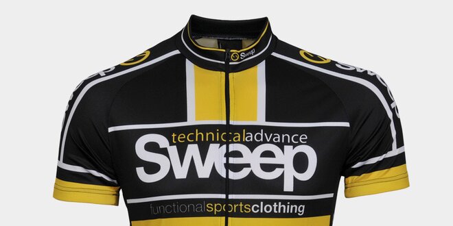 Žlto-čierny cyklistický dres Sweep