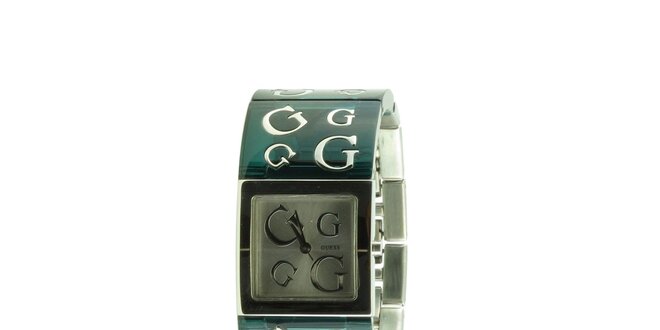 Dámske tmavo zelené náramkové hodinky Guess